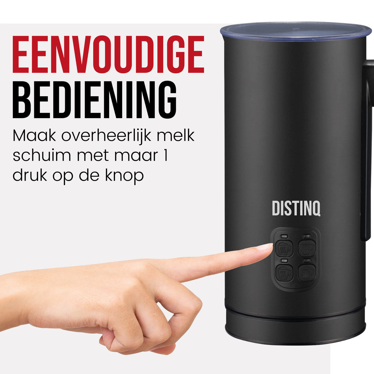 DistinQ 4-in-1 Electric Milk Frother – Black