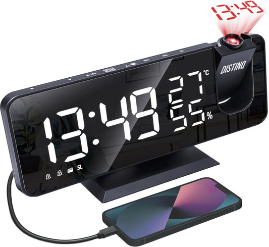DistinQ Projection Alarm Clock Radio