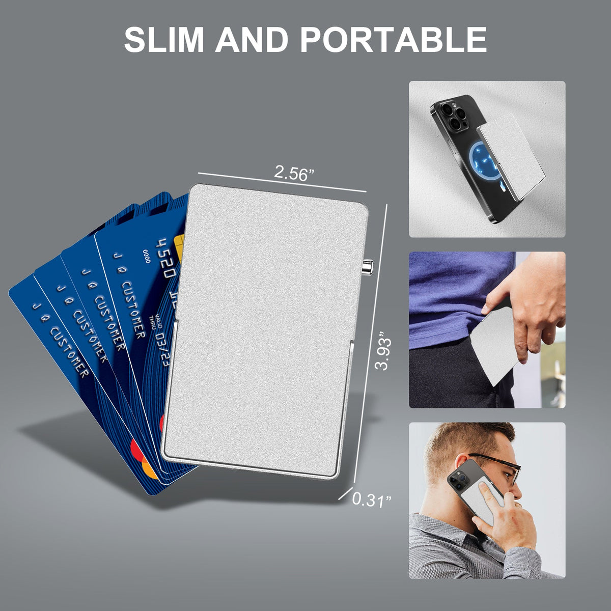 TOYFID MagSafe RFID Blocking Pop-Up Wallet with Adjustable Stand