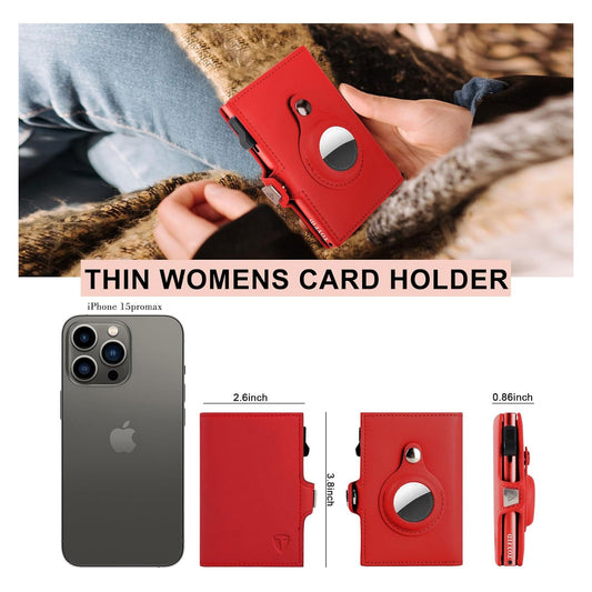 TOYFID Women's AirTag Wallet with Mirror