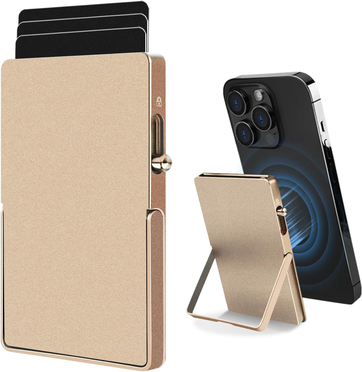 TOYFID MagSafe RFID Blocking Pop-Up Wallet with Adjustable Stand