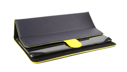Kaili Mood Leather Tablet Case & Stand 8–10 in – Blue/Yellow