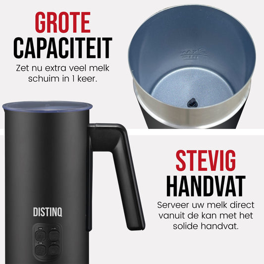 DistinQ 4-in-1 Electric Milk Frother – Black