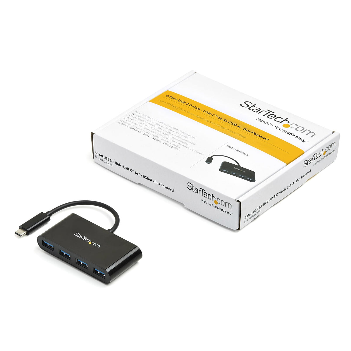 Star Tech 4-Port USB-C to USB-A Hub – USB 3.0, 5Gbps