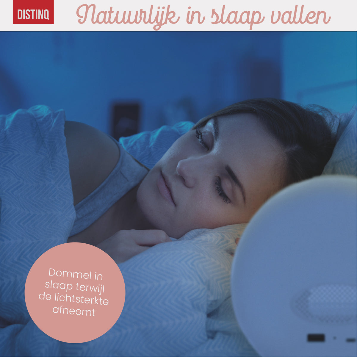 DistinQ Wake-Up Light Alarm Clock – White