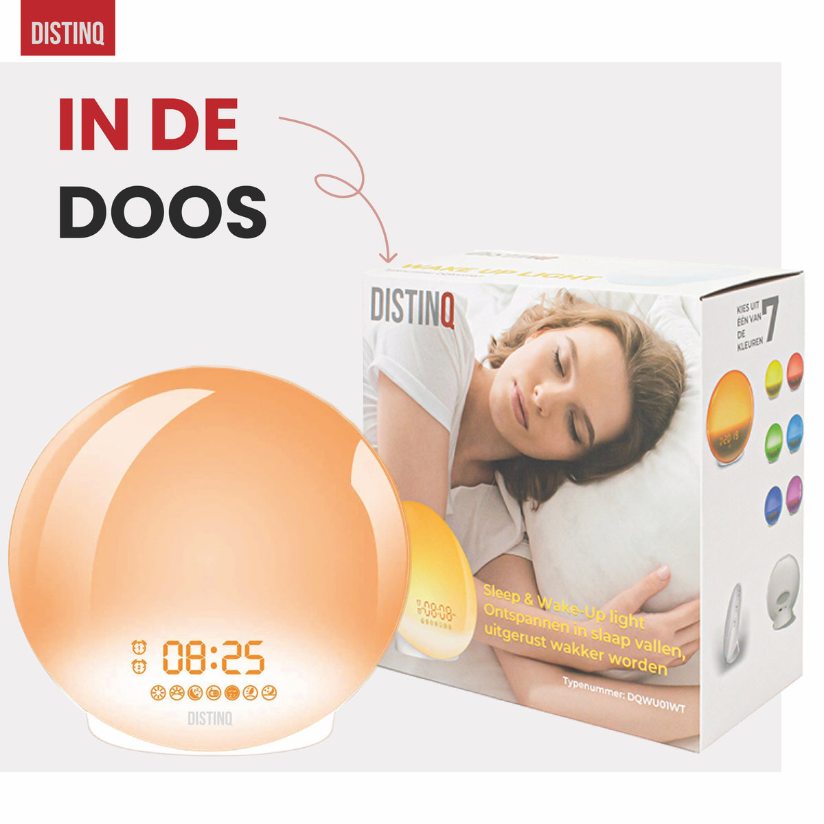DistinQ Wake-Up Light Alarm Clock – White